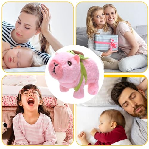 Capibara en peluche électrique extra douce avec son petit sac à dos rigolo