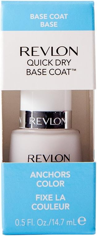 Base Coat Nail Polish, Quick Dry Nail Polish, Chip Resistant & Longwear Formula, High Shine Finish, Quick Dry Base Coat, Clear, 0.5 Fl Oz