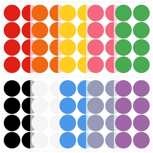 480 Stück Selbstklebend Bunte Klebepunkte, Aufkleber Zum Beschriften, Markierungspunkte Farbige Aufkleber Rund, Punkte Für Büro Zuhause Schule Basteln (10 Farben)