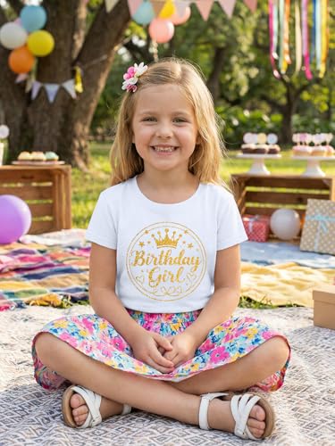 Image of YHHR Birthday Girl Shirt Tie Dye Girls Birthday Shirts 7-14 Year Kids Tops | Girls Birthday T Shirt, Cute B-Day Gifts Party Tops ,Birthday Outfits ,Letter Print Tees ,Graphic Short Sleeve Tee Tops
