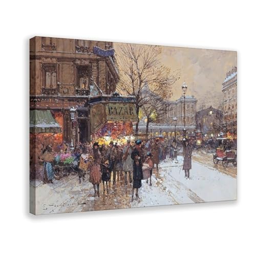 Poster animé Près de la Gare de l'Est Eugène Galien-Laloue impression toile 20x30 cm