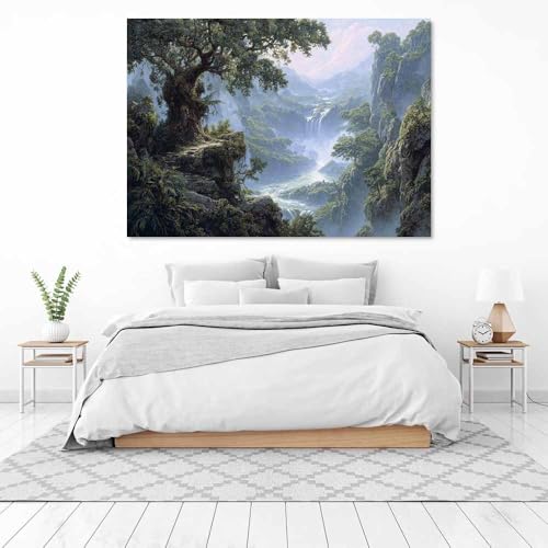 Poster mural cascade de l'arbre du canyon HOQIU affiche decoration murale salon 60x80 - 3