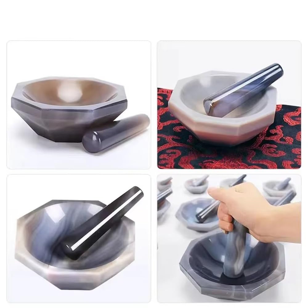 Mortier et pilon en agate naturelle for broyage en laboratoire 110 mm 120 mm 150 mm 160 mm 200 mm(80MM)