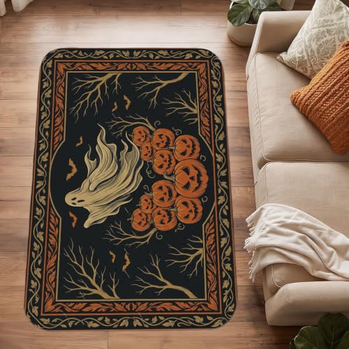 Alfombra de Halloween de pelo bajo rectangular que evita atascos en las puertas 5