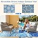 Outdoor Rug 8x10 Patio Waterproof Plastic Straw Rug Boho Outdoor Rugs Outdoor Carpet Waterproof Navy Blue Outside Rug, RV Camping Mat Plastic Beach Mat Outdoor Decor