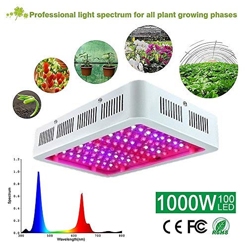 LMJ-CTlight LED Plant Growth Lights 600W And 1000W, LED Plant Growth Lights And Full Spectrum Light for Hydroponic Vegetable Flower Growth (100 LED),1000W