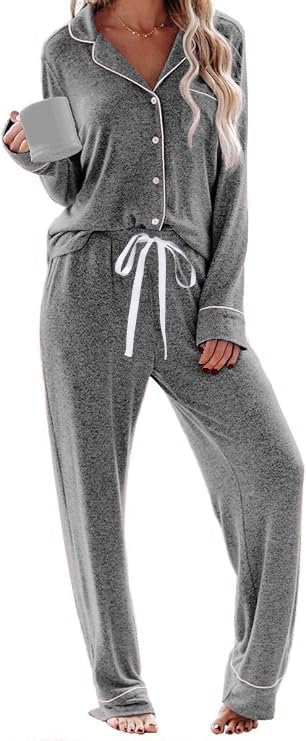 Pajamas for Women Set 2 Piece, Super-Soft Long Sleeve Postpartum PJS