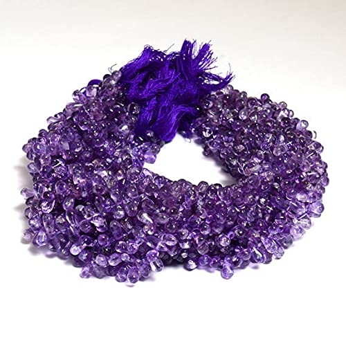 Perles d'améthyste naturelle en forme de goutte pour création de bijoux de luxe