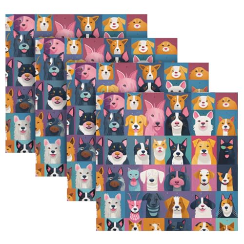 Servilletas de Tela con Estampado de Perro 20x20 Pulg miniatura 7