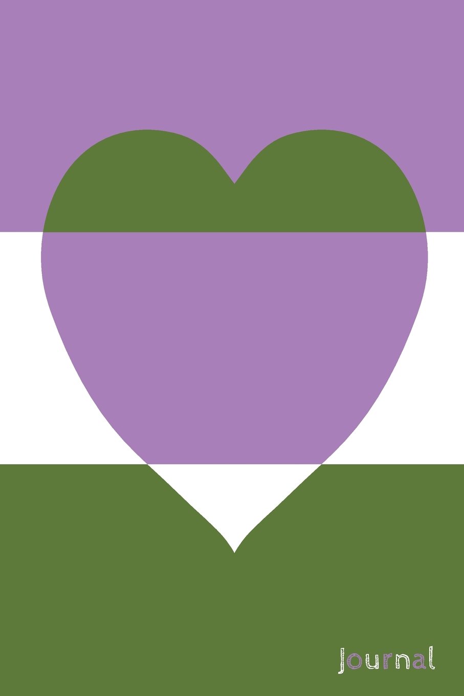 Journal: Genderqueer Blank Lined Notebook Diary with Lavender, White and Green Non-binary Pride Flag Colors, Soft Cover 50 sheets/100 pages, 6" x 9" ... 22.8 cm) Freedom of Gender Expression Symbol