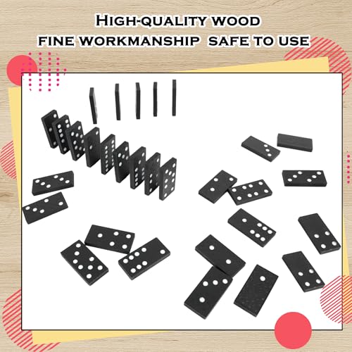 Set clásico de dominó de madera mini 18 piezas miniatura 4