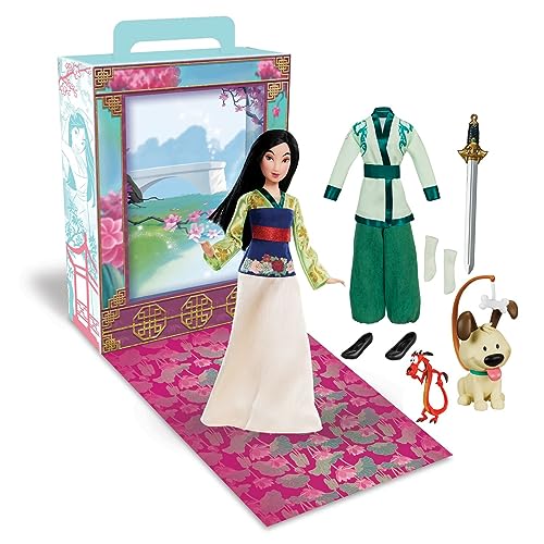 Disney Store Mulan Story boneca para menina, Mulan, 11 polegadas, brinquedo totalmente articulável em fato brilhante, adequado para maiores de 3 anos, figura de brinquedo, presentes, novo para 2023?
