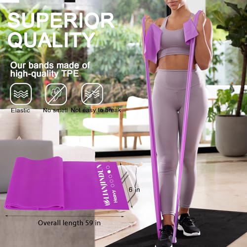 Image of Lianjindun 5 Pcs Professional Resistance Bands. Latex-Free, Pilates Band, Work Out Bands, Stretch Bands for Working Out Women or Men, Exercise Bands Set for Pilates, Physical Therapy, Yoga