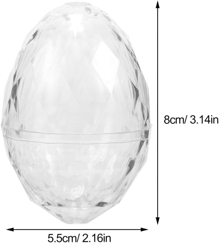 EXCEART Fillable Easter Eggs, 12pcs Plastic Easter Eggs Clear Easter Egg Candy Boxes Empty Diy Easter Eggs for Easter Egg Hunt Surprise Easter Hunt