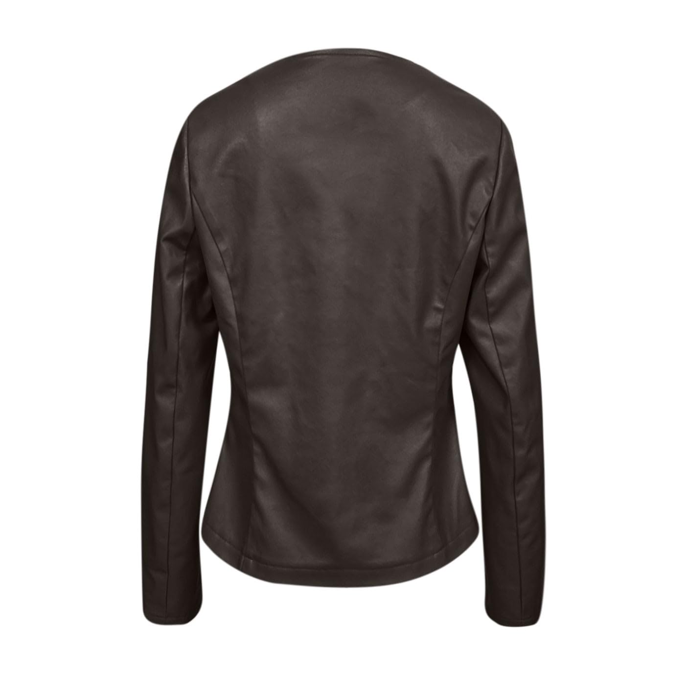 Cappotto in pelle sintetica resistente da donna, elegante giacca con cerniera, vestibilità aderente e design moderno, per abbigliamento professionale o casual