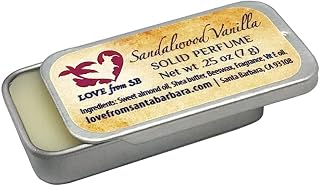 Compact Personal Sandalwood Vanilla Solid Perfume | Compact Personal Luxurious Artisan Spa Gift | Convenient, fits in your purse or travel bag | Sandalwood Perfume