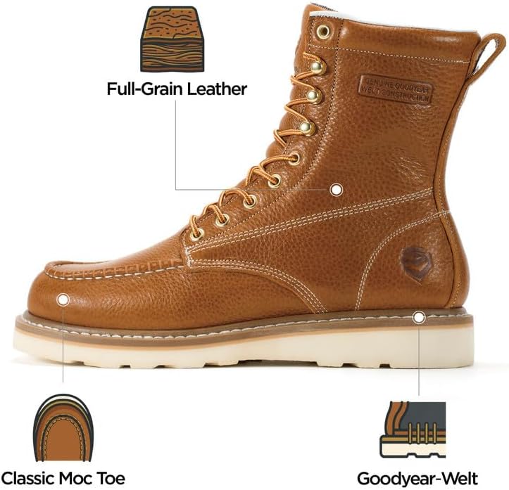 SUREWAY Men's 8 Inch Moc Toe Work Boots image 4
