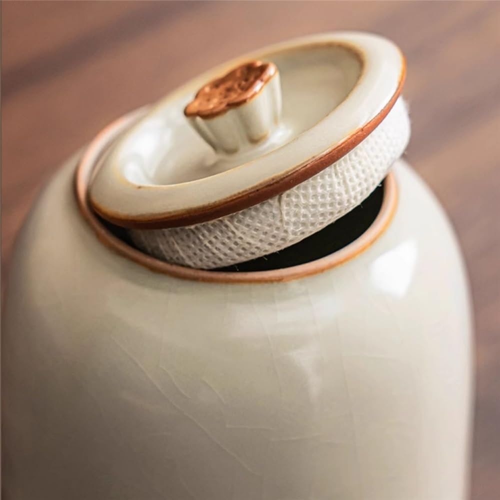 Exquisito Tarro de té horno Mihuang Ru, recipiente cerámica for almacenamiento doméstico, tarro lata con tapa sellada, exquisito mini bote