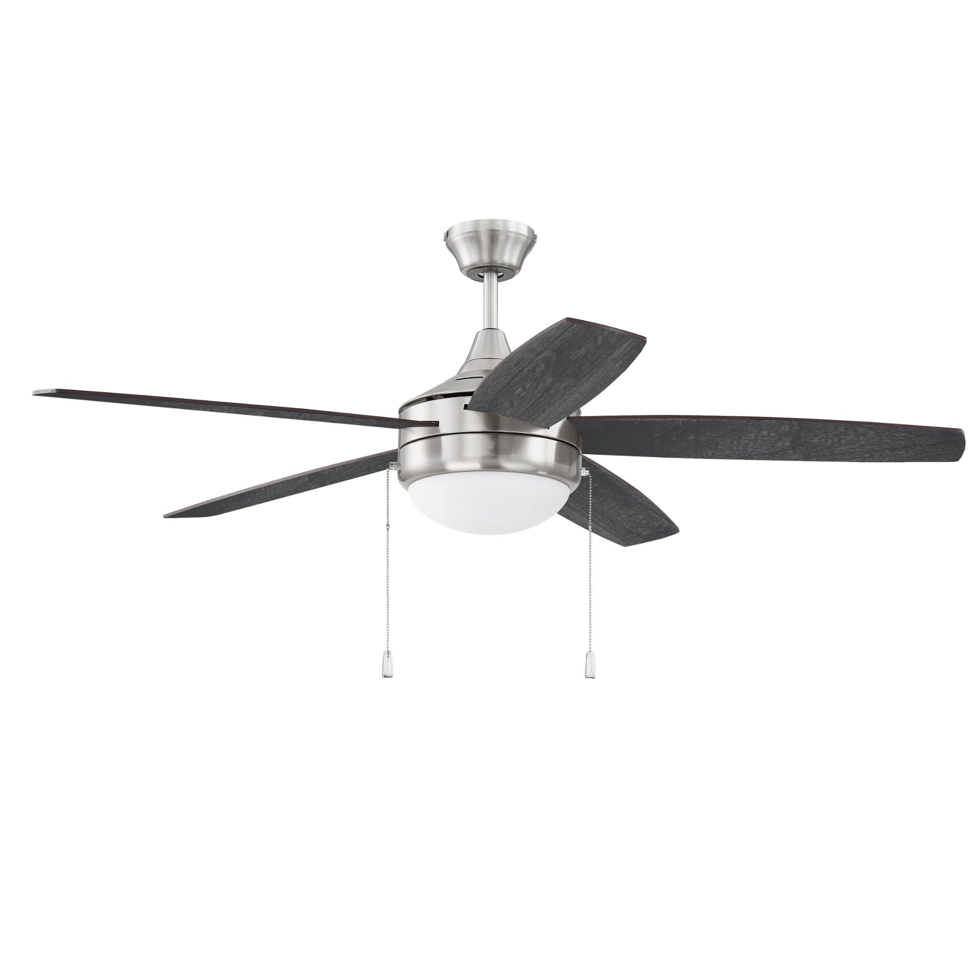 Craftmade Phaze 5 PHA52BNK5-BNGW 52″ Brushed Polished Nickel Ceiling Fan with Integrated LED (943 lm, 3000 K) | 5-Blade | 3-Speed Reversible Motor |