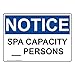 ComplianceSigns.com Spa Capacity__ Persons Sign, 10x7 in. Aluminum for Recreation