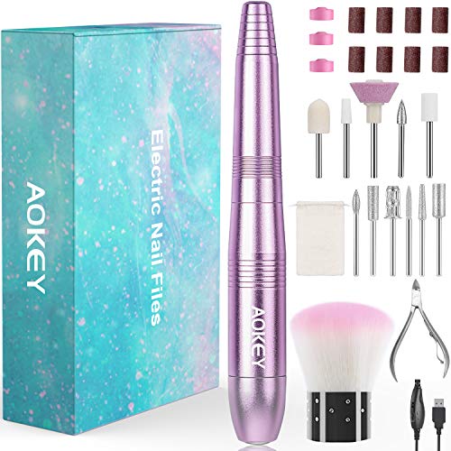 Limas de uñas eléctricas, Taladro de Uñas Eléctrico 5 en 1 kit de Pedicura de Manicura Eléctrica Profesional Kit de Taladro de Uñas Portátil Kit de Arte de Uñas con Cepillo