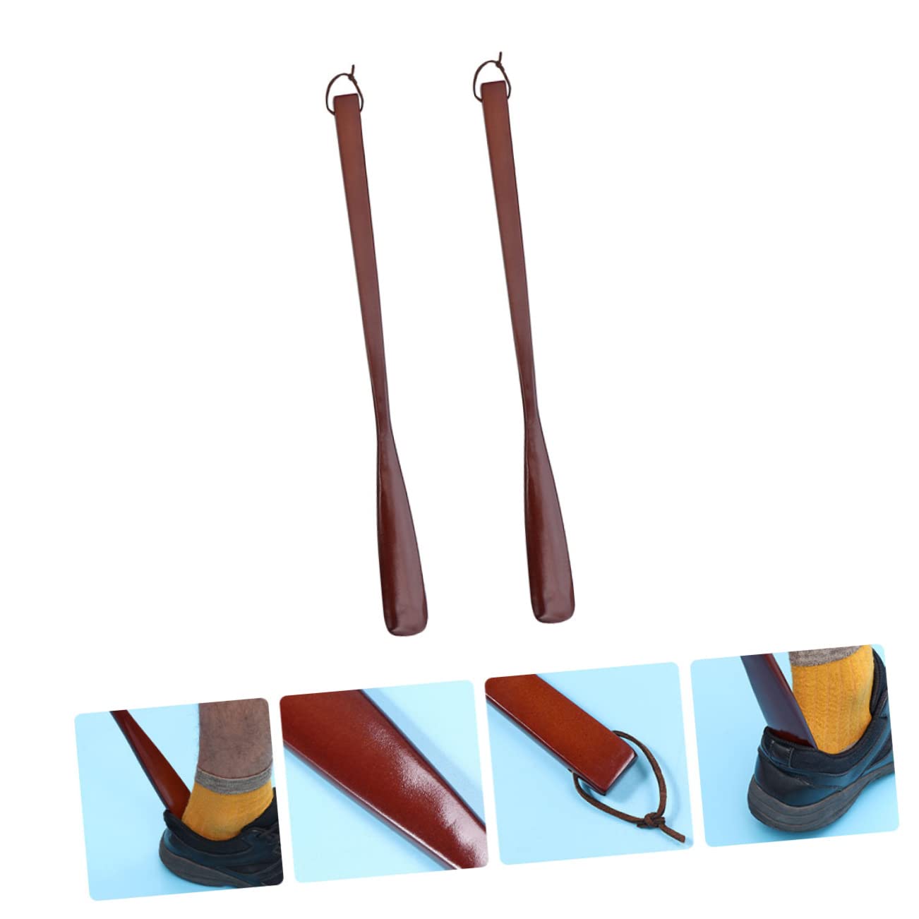 Calzascarpe Attrezzatura per sollevatore per scarpe Anziani Calzascarpe Manico lungo Sollevatore per scarpe Lingua per scarpe Corno per scarpe da viaggio Aiutante per calzascarpe -Marrone||S/25 * 3.8C