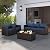 Rattan Star 4 Piece Patio Furniture Set 45In Fire Pit Table Outdoor Furniture Sets Patio Couch Outdoor Chairs 50000 BTU Propane Fire Pit with No-Slip Cushions and Waterproof Covers, Navy Blue