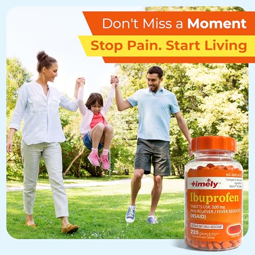 Image of TIME-Cap Labs Ibuprofen 200mg Pain Reliever & Fever Reducer, 225 Caplets | Temporarily Relieves Minor Aches & Pains due to Headache, Toothache, Backache, Muscular Aches & Menstrual Cramps | For Adults