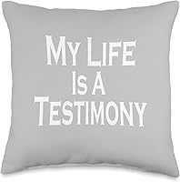 Vista 1 de DesignsByKelley Best Wishes Fast Recovery Gifts Almohada inspiradora con texto en inglés "My Life is A Testimony Fait", 16 x 16 pulgadas, multicolor