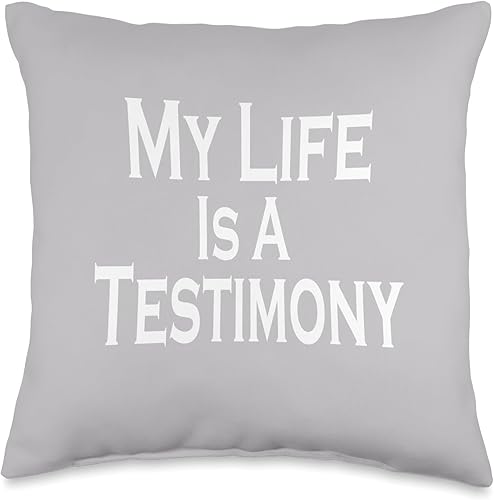 DesignsByKelley Best Wishes Fast Recovery Gifts Almohada inspiradora con texto en inglés "My Life is A Testimony Fait", 16 x 16 pulgadas, multicolor