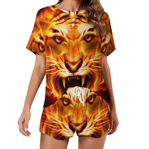 Pyjama pour femme De Feu manches courtes la solution contre la chaleur nocturne en été