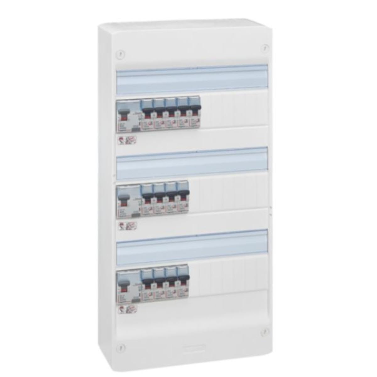 LEGRAND - Tableau Électrique Pré-équipé 3 Rangées Drivia - Equipé de Disjoncteurs et Interrupteurs Différentiels - Pour Logement T5 - Fabriqué En France - Blanc