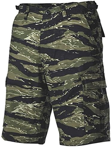 MFH Men's US BDU Bermuda Shorts Ripstop Tiger Stripe Size