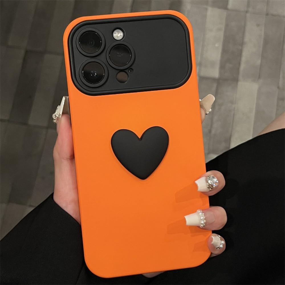 Coque cœur iPhone 15 en silicone orange pour sublimer vos looks d'été - 6