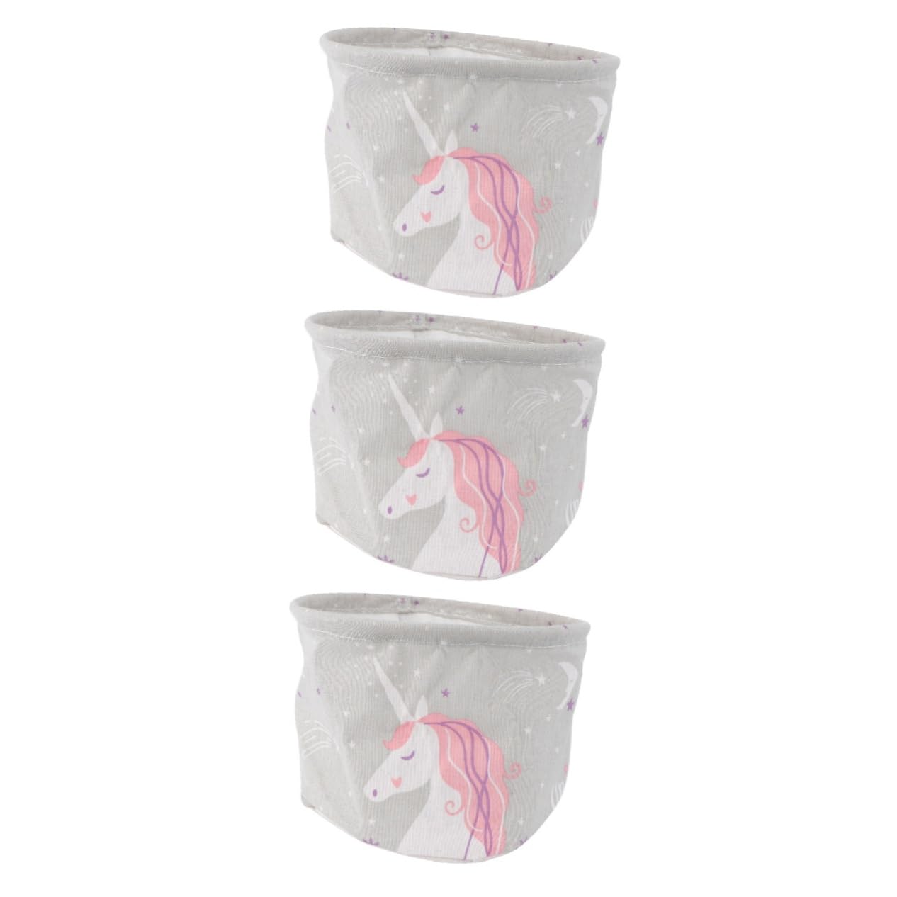 Cesta de almacenamiento para niño de unicornio PRETYZOOM 3 piezas