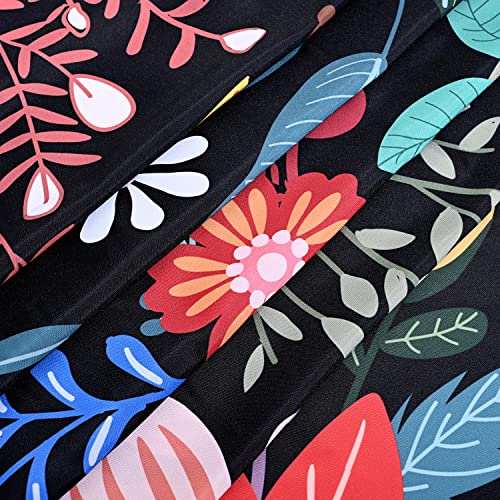 Livilan Black Floral Shower Curtain For Bathroom Flower Shower Curtain Dark Shower Curtain Colorful Unique Boho Shower Curtain Set With 12 Hooks, 72W X72 H #TOP6
