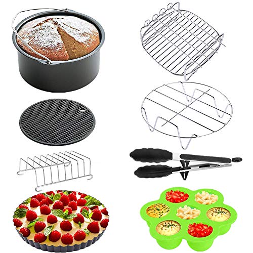 Maserfaliw Air Fryer Accessories 8Pcs 8inch Cook Basket Mat Air Fryer Accessories for Phillips