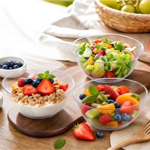ZAVOOS 120 Pack 12 Oz Clear Plastic Bowls, Disposable Serving Dishes by ZAVOOS - Used condition - Image 4