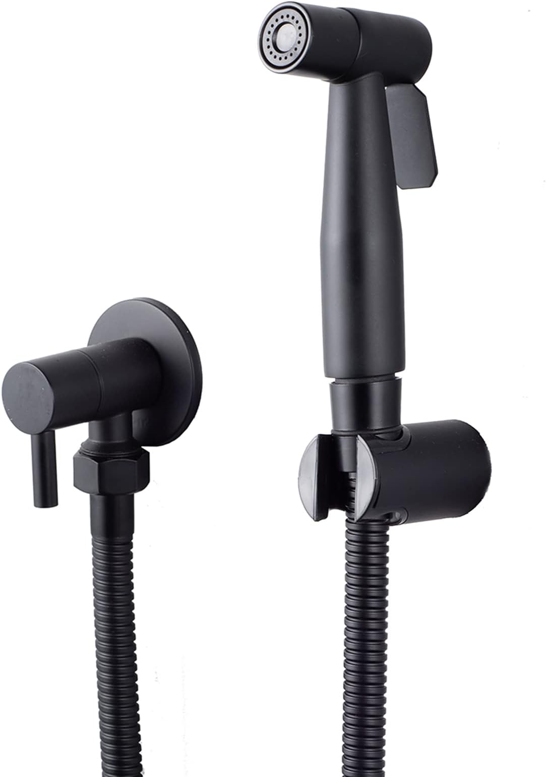 LOSCHEN LOSCHEN Stainless Steel Bidet Sprayer Kit for Toilet, Hand Held Shower Sprayer Shattaf Toilet Attachment for Pet Bath/Personal Hygiene/Bathroom, Easy to Install (Black)