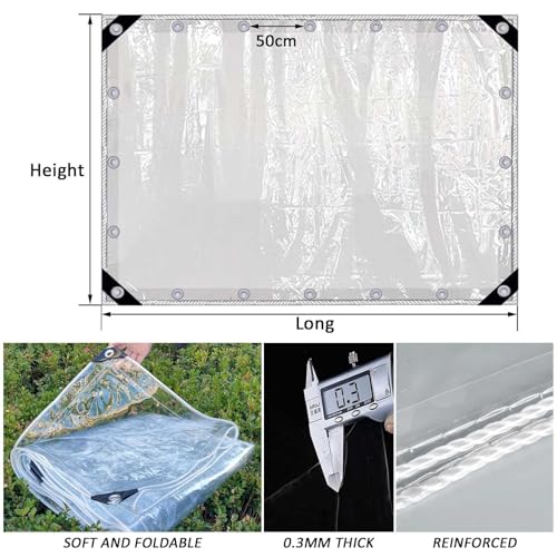 Bâche en PVC rideaux vinyle extérieurs imperméables vent chaleur 3,5x2 - 6