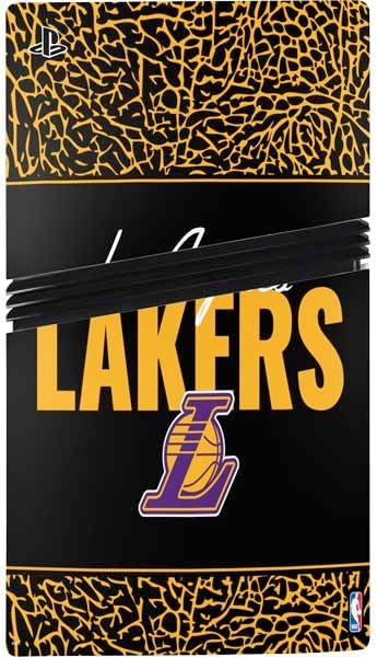 Skinit Decal Gaming Skin Compatible with PS5 Pro Console - Officially Licensed NBA Los Angeles Lakers Elephant Print Design