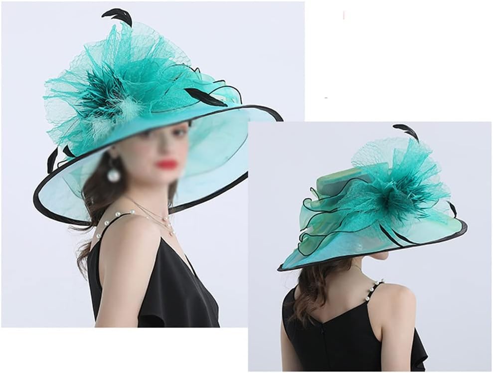 MZDM Spring and Summer Retro Personalized Mesh Sunshade Hat Women's Flower Decoration Adult Hat Beach Hat (Color : E, Size : 60cm) : Clothing, Shoes & Jewelry