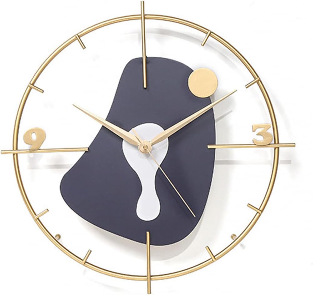 GPDNBIEU, 18INCH Large Metal Quartz Clock,Silent Non Ticking Wall Watches Decoration Clocks for Living Room & Home