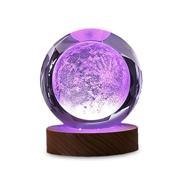 Amazon.co.jp : JTT 3Dクリスタルボールライト ムーン 月 RGB