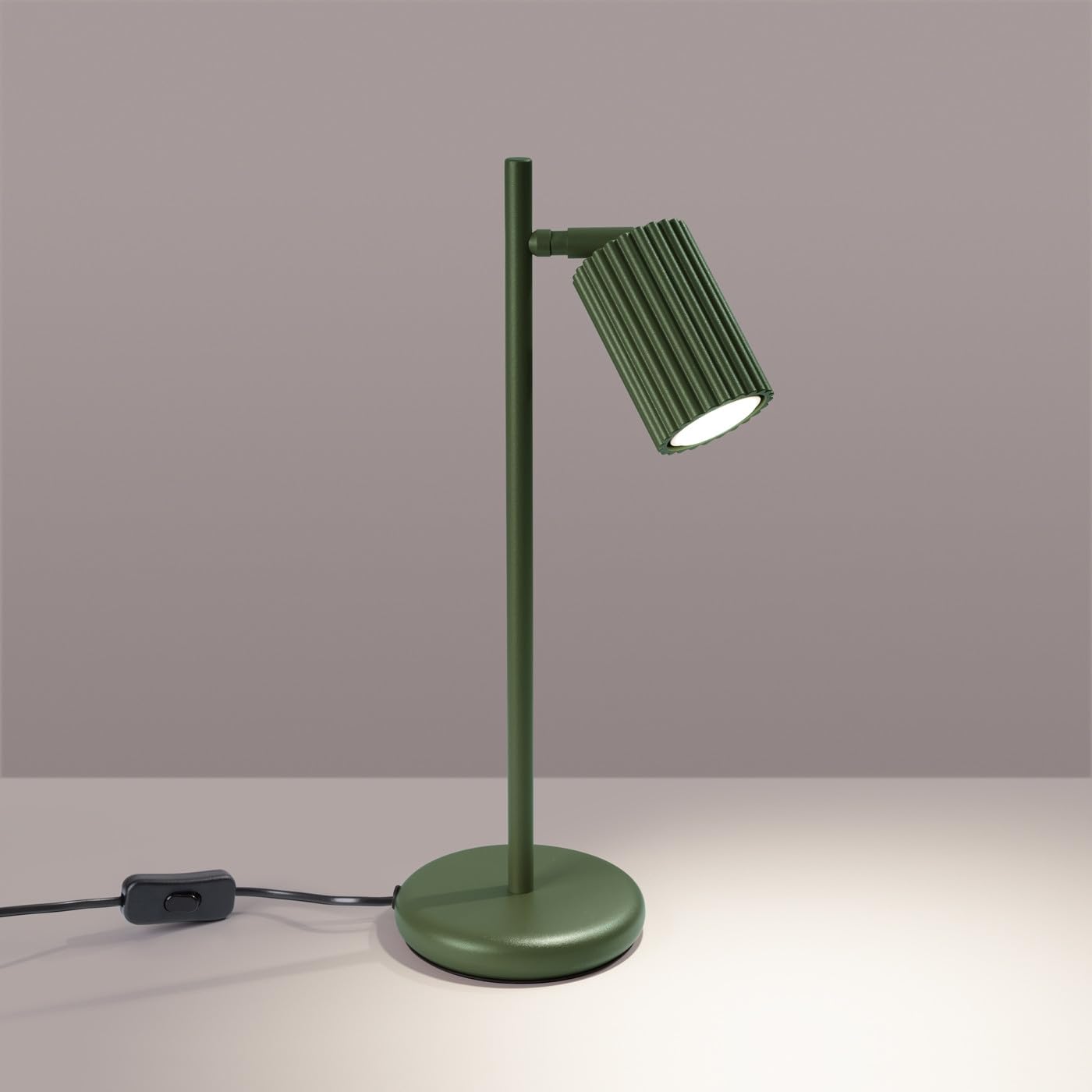 Sollux Lighting Lampada Da Scrivania Lampada Da Comodino In Alluminio 14,5 x 19,5 x 43 cm Karbon Verde Oliva