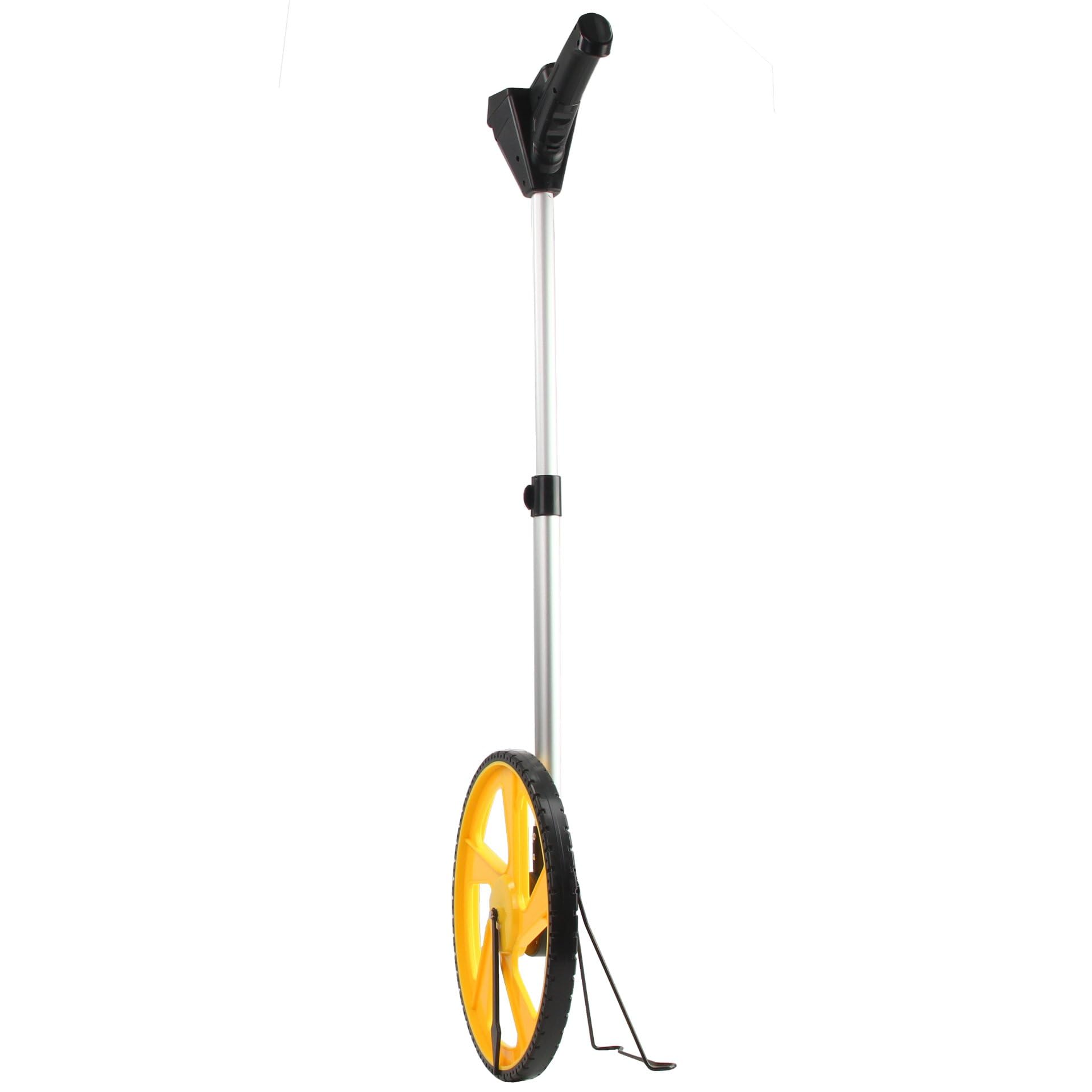 Odomètre avec roue de mesure | 10 km | longueur réglable | en millimètres ou pieds | avec base/support métallique