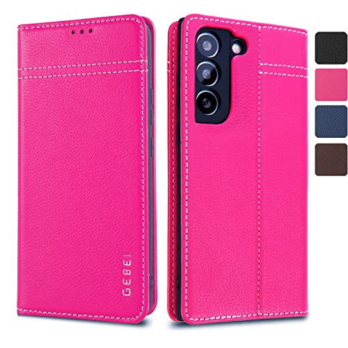 Coque Galaxy S22 Plus à rabat cuir véritable anti-choc et porte-carte amovible