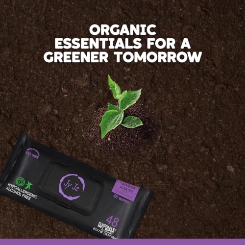 Image of Flushable Wet Wipes, 6 Pack (288 Wipes), New & Improved Lavender, Disposable, Biodegradable, Extra-Large With Aloe & Vitamin-E, Drain and Marine Life Friendly, Utterly Smooth, Irresistible!