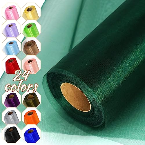 Luceinvita Organza Tulle Fabric Roll 12" X 50 Yards (Hunter Green)