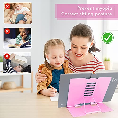 Cs Cosddi Book Stand Holder - Portable Metal Desktop Adjustable Foldable Cookbook Holder,Recipe Book Holder,Textbook Stand，Music Stand，Book Stands & Holders For Reading #TOP1